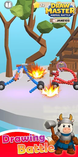 Baixar Draw & Smash Animal Cars 3D – Lute com Carros de Animais - Screenshot 1