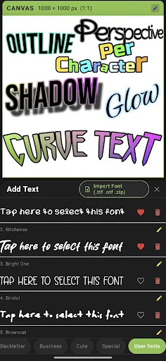 xCanvas 2 – AI Fonts Lettering: Crie Logos e Tipografias Incríveis - Screenshot 1