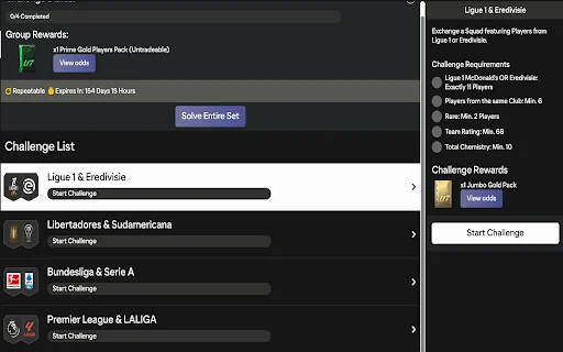 FC26 Enhancer: O Melhor SBC Solver e Ferramenta para Web App - Screenshot 3