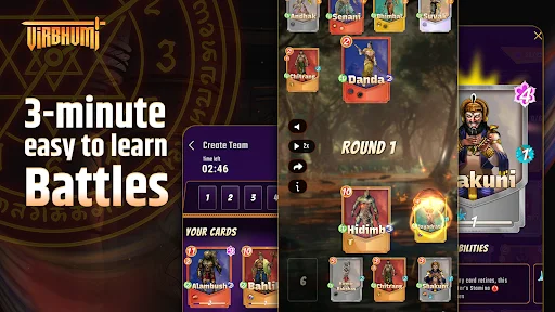 Baixar Virbhumi Strategy Card Game – Batalhas Épicas de Cartas - Screenshot 1