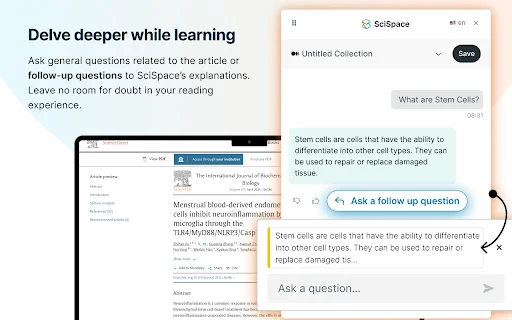 SciSpace: Seu Assistente de Pesquisa com IA para Literatura Acadêmica - Screenshot 2