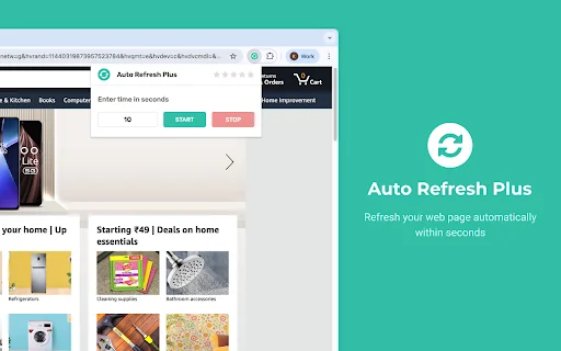 Auto Refresh Plus: Recarregue Páginas Automaticamente no Chrome - Screenshot 1