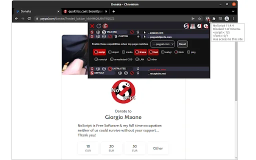 NoScript: Proteção Avançada de Navegador e Segurança Web - Screenshot 1
