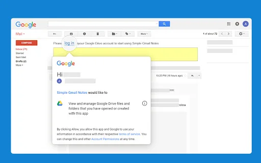 Simple Gmail Notes: Organize seus e-mails com notas no Gmail - Screenshot 2