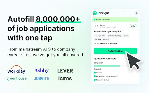 Jobright Autofill: Preencha Candidaturas e Currículos em Segundos - Screenshot 1