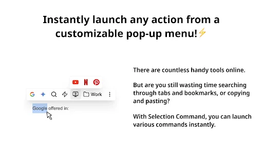 Selection Command: Otimize seu Fluxo de Trabalho no Chrome - Screenshot 1