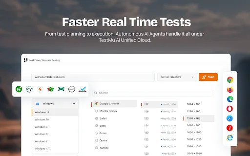 TestMu AI: Teste Cross Browser em 3000+ Navegadores e Dispositivos - Screenshot 1