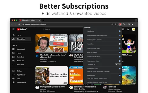 Control Panel for YouTube: Personalize seu YouTube Agora - Screenshot 1