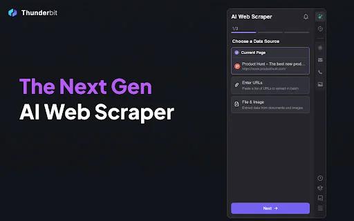 Thunderbit: Extrator de Dados AI para Chrome – Web Scraper Grátis - Screenshot 1