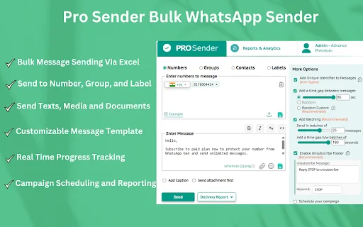 Pro Sender: Envio em Massa no WhatsApp – Ferramenta de Marketing - Screenshot 2