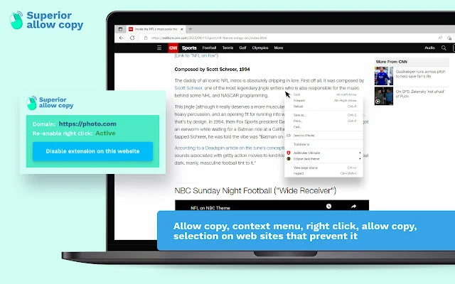 Superior Allow Copy: Habilite Copiar e Colar em Qualquer Site - Screenshot 1