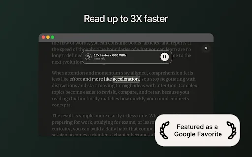 SwiftRead: Leia 3x Mais Rápido e Otimize seu Tempo – Extensão Chrome - Screenshot 1