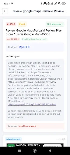 Gudang Tugas: Ganhe Dinheiro Real Realizando Microtarefas Online - Screenshot 22