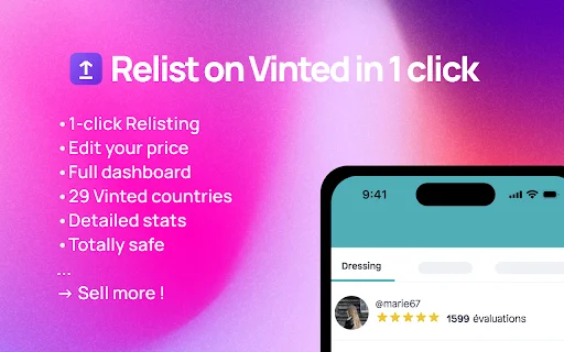 Relisted: Republique seus anúncios no Vinted com 1 clique - Screenshot 1