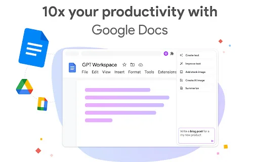 GPT Workspace: Integre ChatGPT ao Google Docs, Sheets e Gmail - Screenshot 3