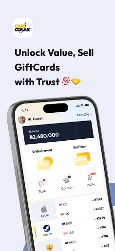 CardCosmic: Venda seus Gift Cards com Segurança e Rapidez - Screenshot 1