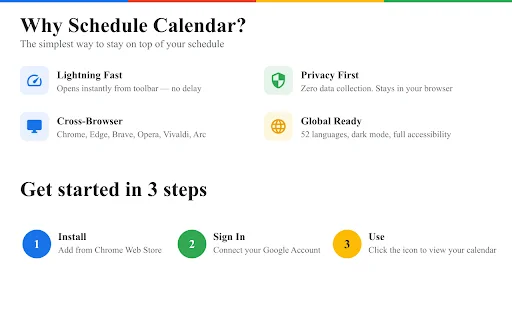 Schedule Calendar: Gerencie sua Agenda Google no Chrome - Screenshot 3