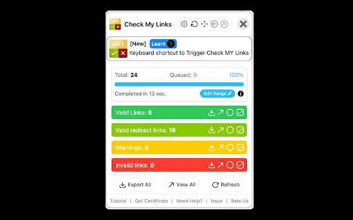 Check My Links – Verificador de Links Quebrados para SEO - Screenshot 5