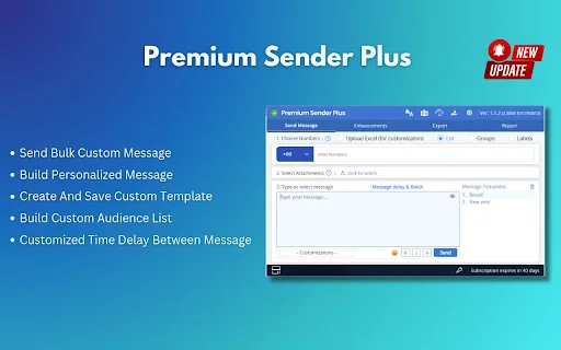 Premium Sender Plus: Envio de Mensagens Personalizadas – Download - Screenshot 1