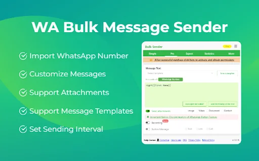 WA Bulk Message Sender: Envie Mensagens em Massa no WhatsApp - Screenshot 1