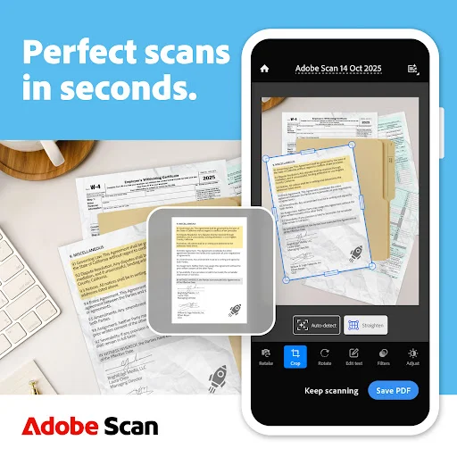 Adobe Scan: Escaneie Documentos e Crie PDFs com OCR Grátis - Screenshot 1