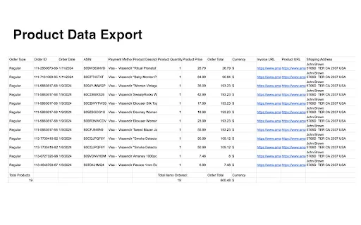 OrderPro: Exporte Pedidos da Amazon, eBay e Walmart para Excel - Screenshot 4