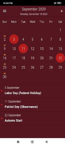 Baixe o US Calendar 2026: Calendário Completo com Feriados - Screenshot 7
