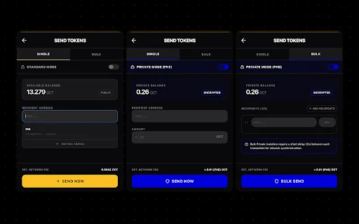 Baixar 0xio Wallet: Carteira Segura e Privada para Octra Network - Screenshot 3