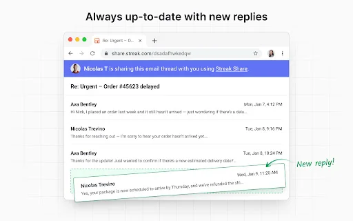 Streak Email Sharing: Compartilhe e-mails no Gmail facilmente - Screenshot 3