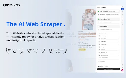 Capalyze: Web Scraper com IA – Extraia Dados para Excel Agora - Screenshot 1