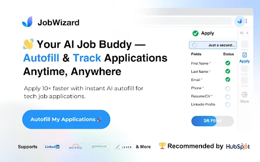 JobWizard: Preenchimento Automático de Vagas e IA para Empregos - Screenshot 1