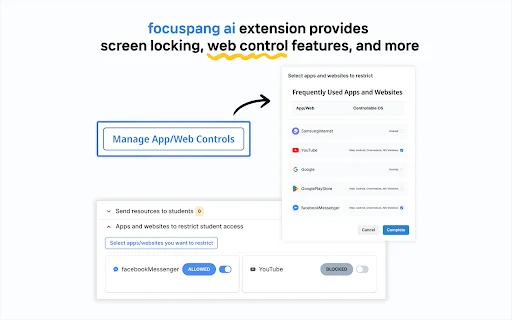 Focuspang: Controle e Gestão Escolar para Chromebook e Whalebook - Screenshot 1