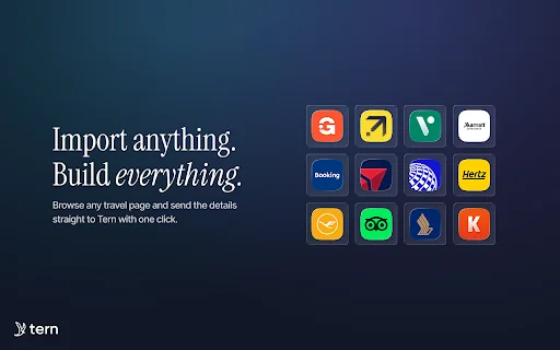 Tern Travel Official Extension: Importe Viagens e Ganhe Produtividade - Screenshot 1