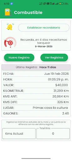 Historial Moto Mantenimiento: Controle a Manutenção da Sua Moto - Screenshot 2