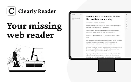 Clearly Reader: Extensão de Modo Leitura e IA para Navegador - Screenshot 1