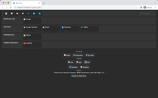 BNTP: Organize seus Favoritos em uma Nova Aba Leve e Rápida - Screenshot 2