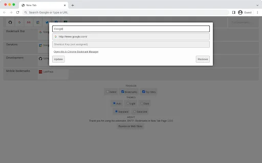 BNTP: Organize seus Favoritos em uma Nova Aba Leve e Rápida - Screenshot 3
