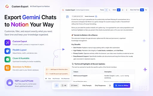 Exportar Chats do Gemini para o Notion: Backup Automático - Screenshot 2