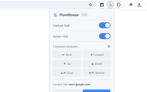 FlowMouse: Gestos de Mouse Eficientes e Privacidade no Chrome - Screenshot 5