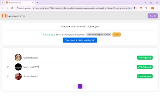 Unfollow Pro: A Melhor Ferramenta para Limpar seu Instagram - Screenshot 3